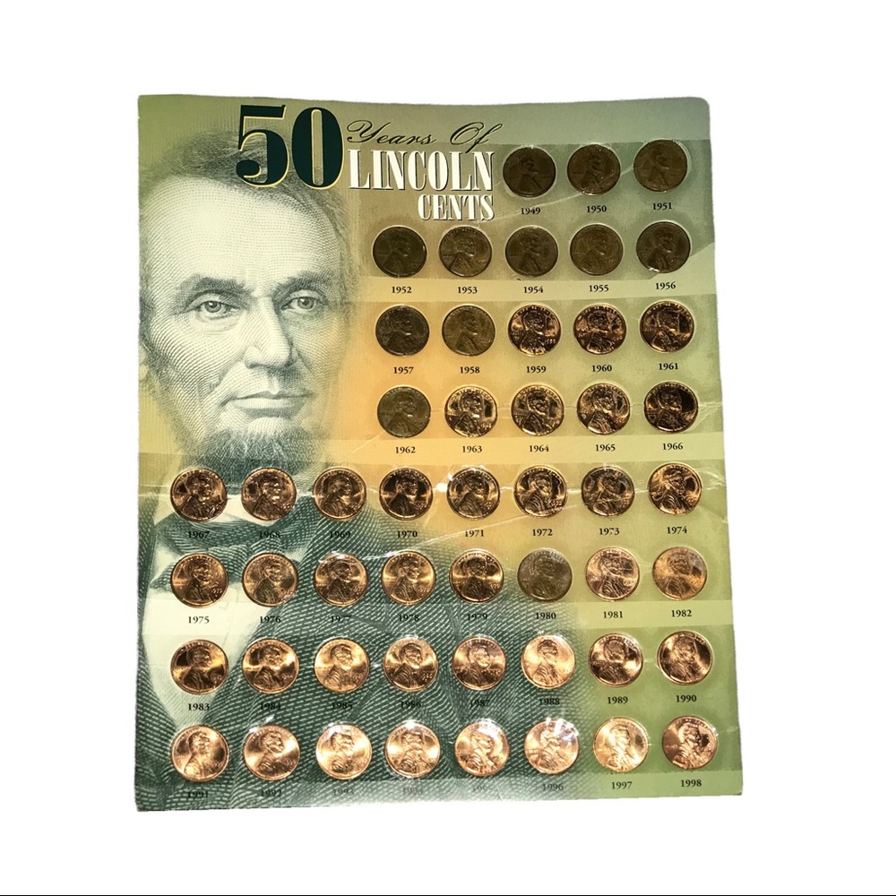 50 Years of Lincoln Cents Coin Collection (1949-1998)
